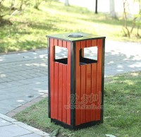 戶外鋼木垃圾桶