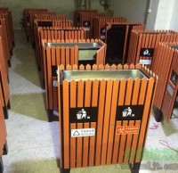 景區定製鋼木91蝌蚪九色垃圾桶