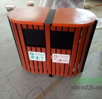 戶外精品鋼木91蝌蚪九色垃圾桶