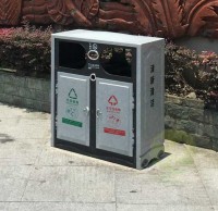 玻璃鋼戶外經典91蝌蚪九色垃圾桶