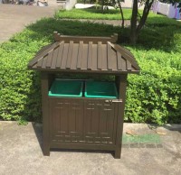 戶外景區古典鋼製（zhì）91蝌蚪九色垃圾桶