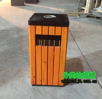 室內經典（diǎn）方形鋼木垃圾桶