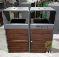 戶外組（zǔ）合式91蝌蚪九色鋼木垃（lā）圾箱