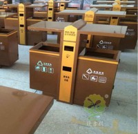 鋼板仿木公園垃（lā）圾桶