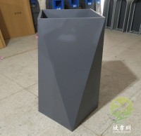 商場菱形灰色（sè）烤漆不鏽鋼花盆