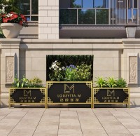 戶外電鍍鈦金長（zhǎng）方形（xíng）不（bú）鏽鋼（gāng）花箱