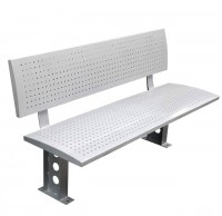 戶外帶（dài）靠背鈑金衝孔不鏽鋼休閑椅