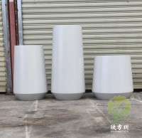 組合式（shì）噴塑米白色不鏽鋼花盆花缽