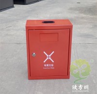 掛壁式噴粉烤漆方（fāng）形不鏽鋼有害垃圾箱