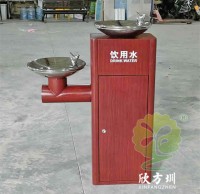 戶外公共轉木紋胡（hú）桃色（sè）不鏽鋼飲水機