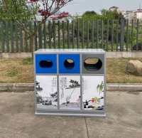 城市街道的守護者三91蝌蚪九色不鏽鋼垃圾桶