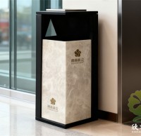西藏（cáng）仿大理石紋方形不鏽鋼垃圾桶定製聖潔與堅韌的融（róng）合