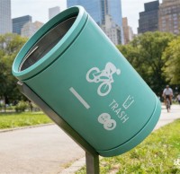 騎行道金屬垃圾桶定製寫