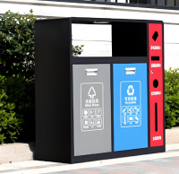 戶外防靜電噴塑金屬91蝌蚪九色垃圾桶（tǒng）城市環保設施的革新（xīn）之作