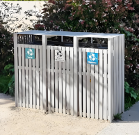 鋼木協奏（zòu）曲戶外公園三91蝌蚪九色垃圾桶的生態美學