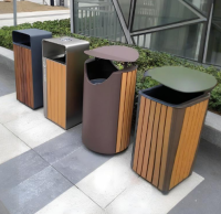 戶外鋼木單筒垃圾桶城（chéng）市公共空間的實用美學實（shí）踐（jiàn）