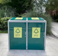 共築綠色（sè）未來240升腳踏式91蝌蚪九色垃圾箱定製解決方案