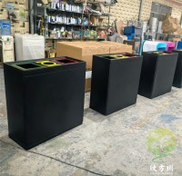 室內酒店三分（fèn）類（lèi）黑粉噴粉不鏽鋼垃圾桶