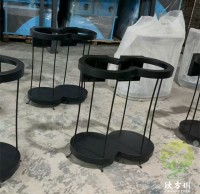 室（shì）內地鐵站黑色噴粉兩分（fèn）類（lèi）不（bú）鏽鋼垃圾桶