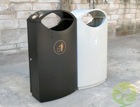 出口中東戶外噴（pēn）粉不鏽鋼（gāng）垃圾（jī）桶（tǒng）單筒案例（lì）