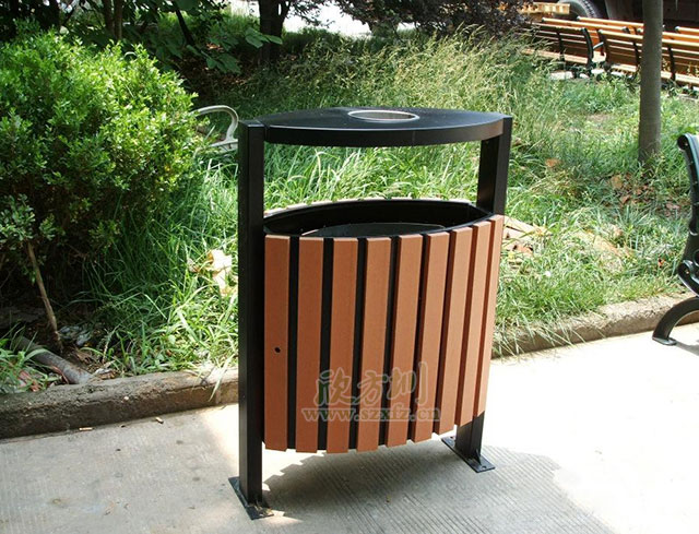 公園鋼木（mù）垃圾桶