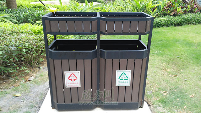 方形鋼木垃(lā)圾桶 方形(xíng)鋼(gāng)木垃圾桶