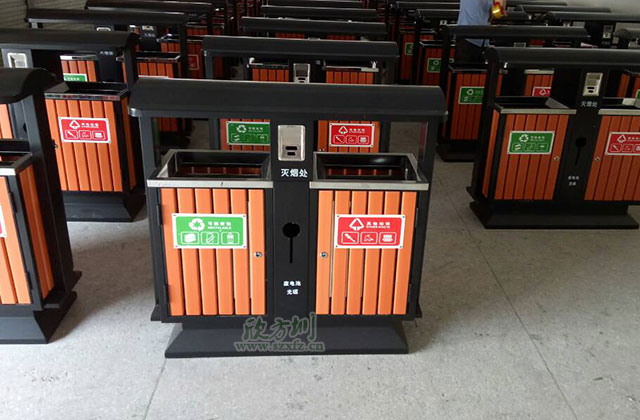 街道鋼木垃（lā）圾桶（tǒng）